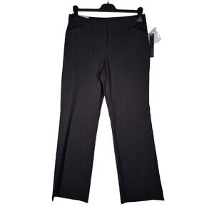 Nicole Miller Black Pinstriped Straight Leg Dress Pants Womens size 6 NWT